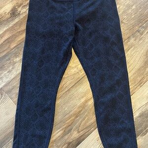 Athleta Blue & Black Snake Print Leggings